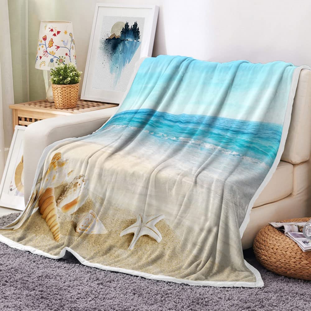 Beach Throw Blanket – Blue Ocean Microfiber 60x80